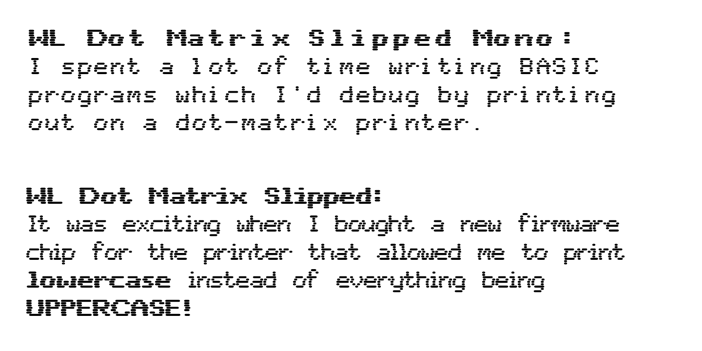 Beispiel einer WL Dot Matrix-Schriftart #3